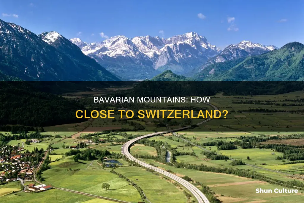 how far are the bavarian mountains from switzerland