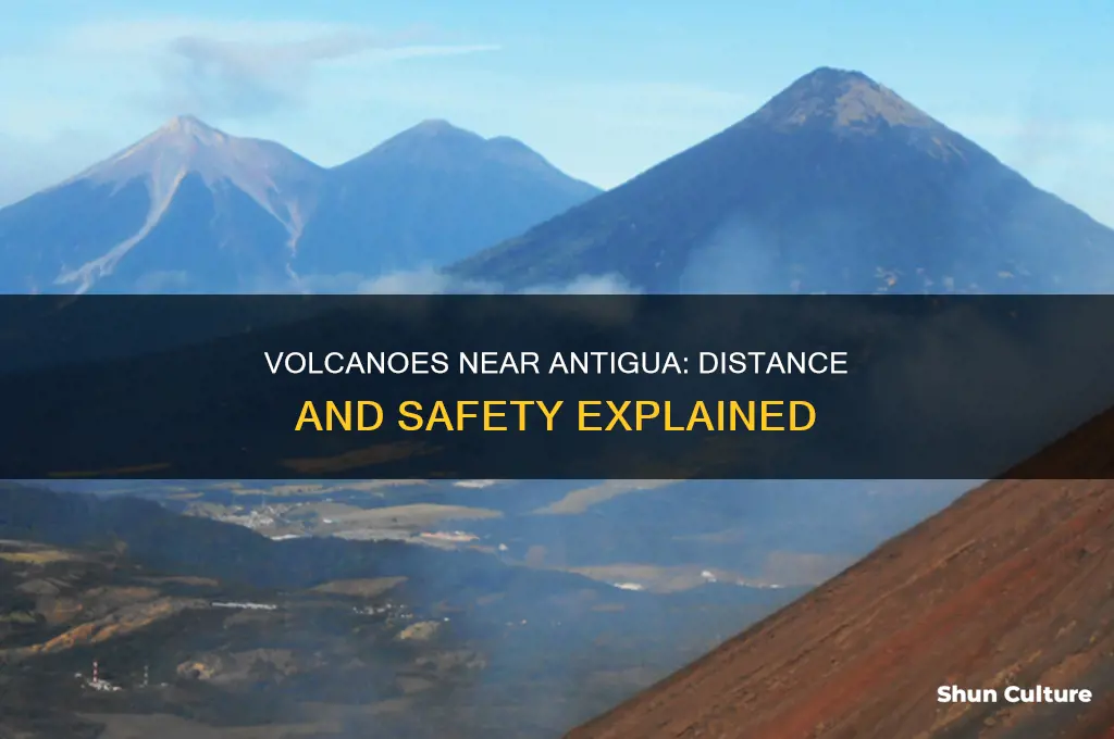 how far are volcanoes from antigua