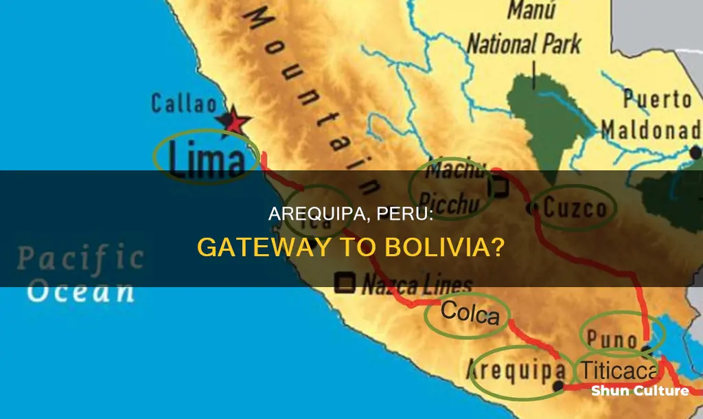 how far away is areqipe peru from bolivia