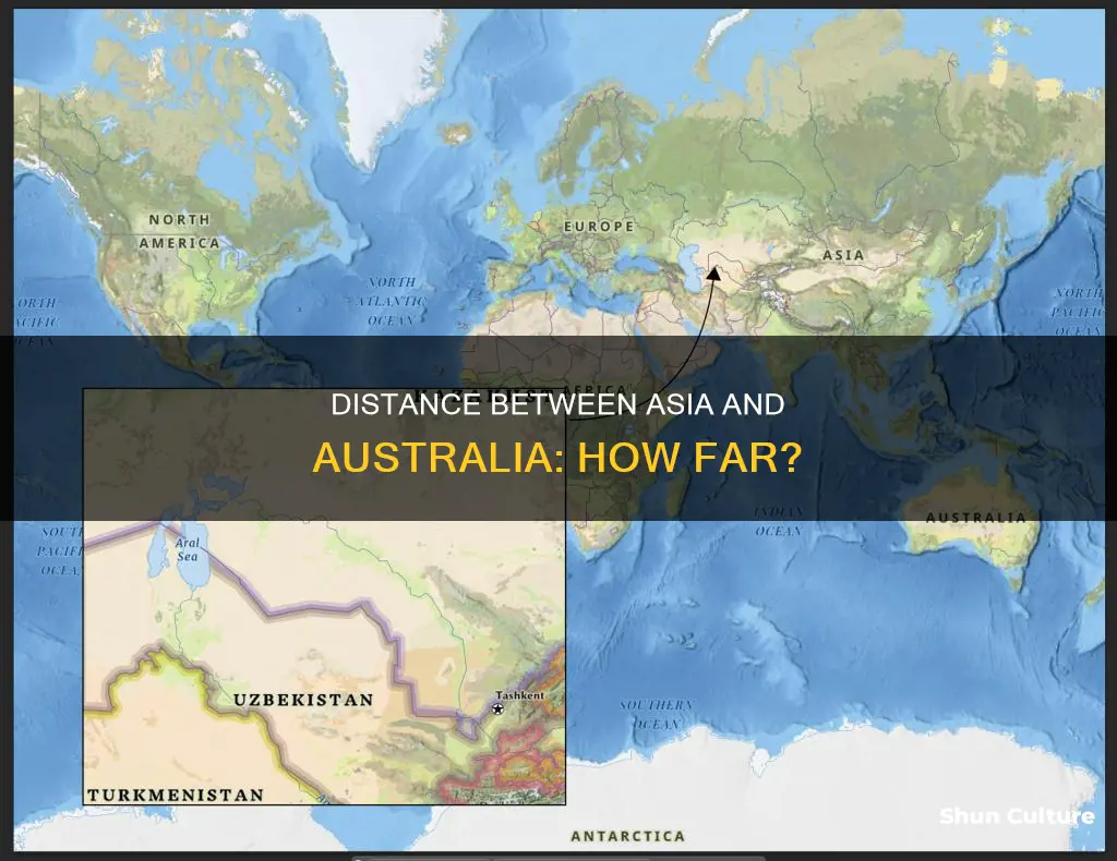 how far away is asia from australia