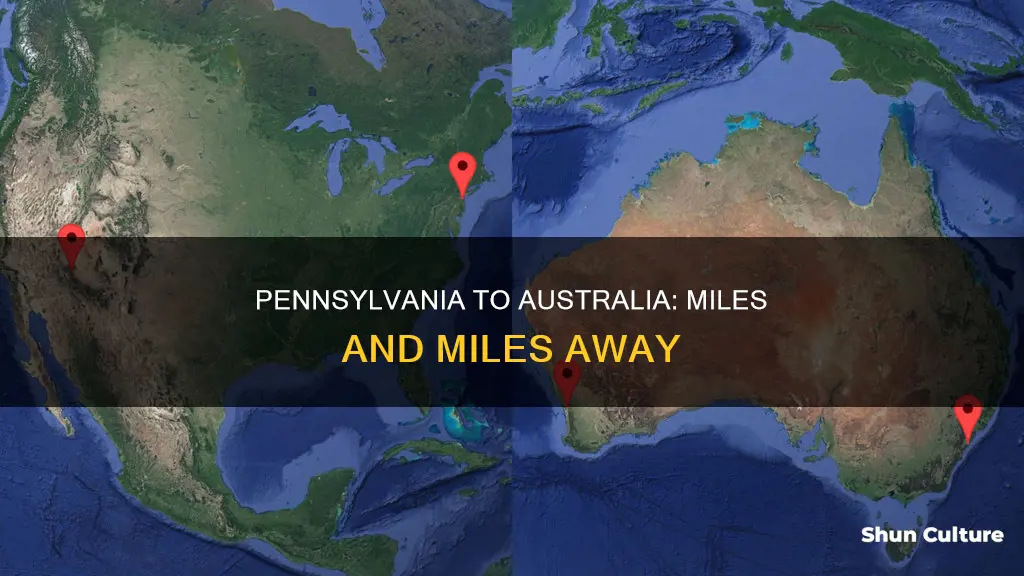 how far away is australia from pennsylvania