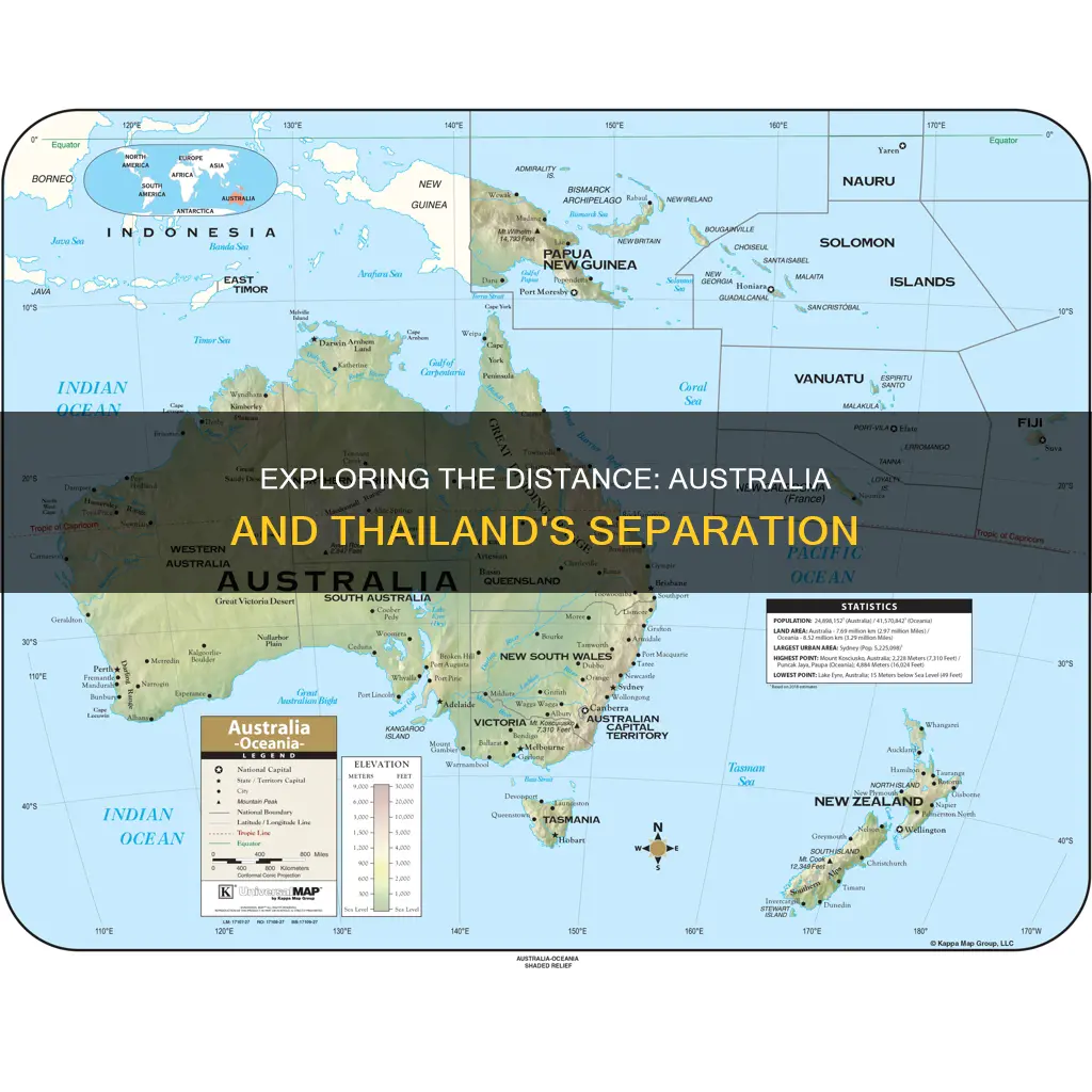 how far away is australia from thiland