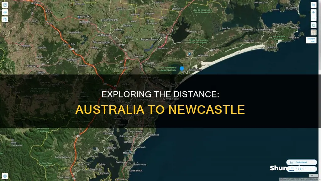 how far away is newcastle from australia
