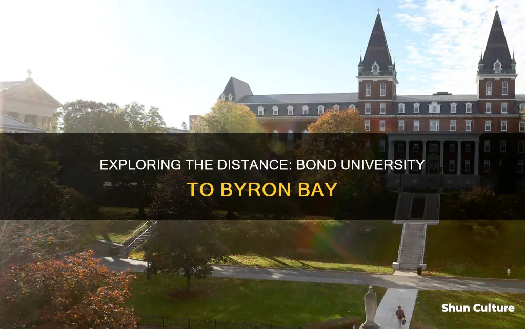 how far between bond university and byron bay australia