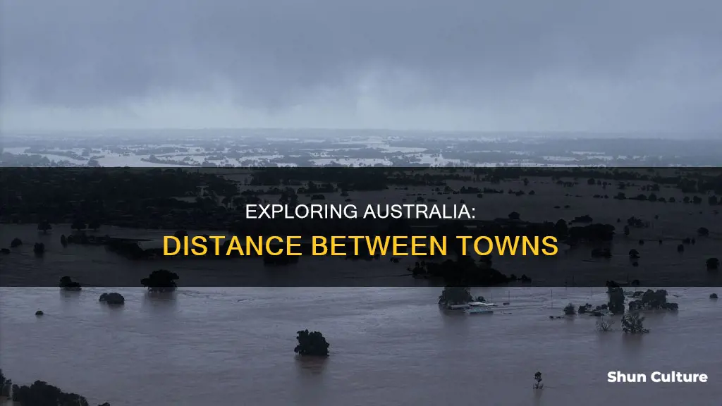 how far between towns australia