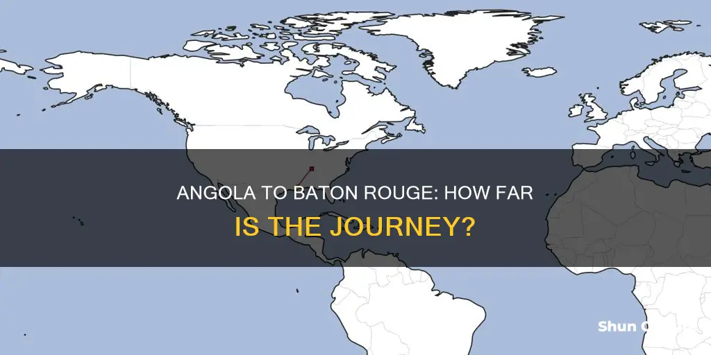 how far from 9970 airline hwy baton rouge to angola