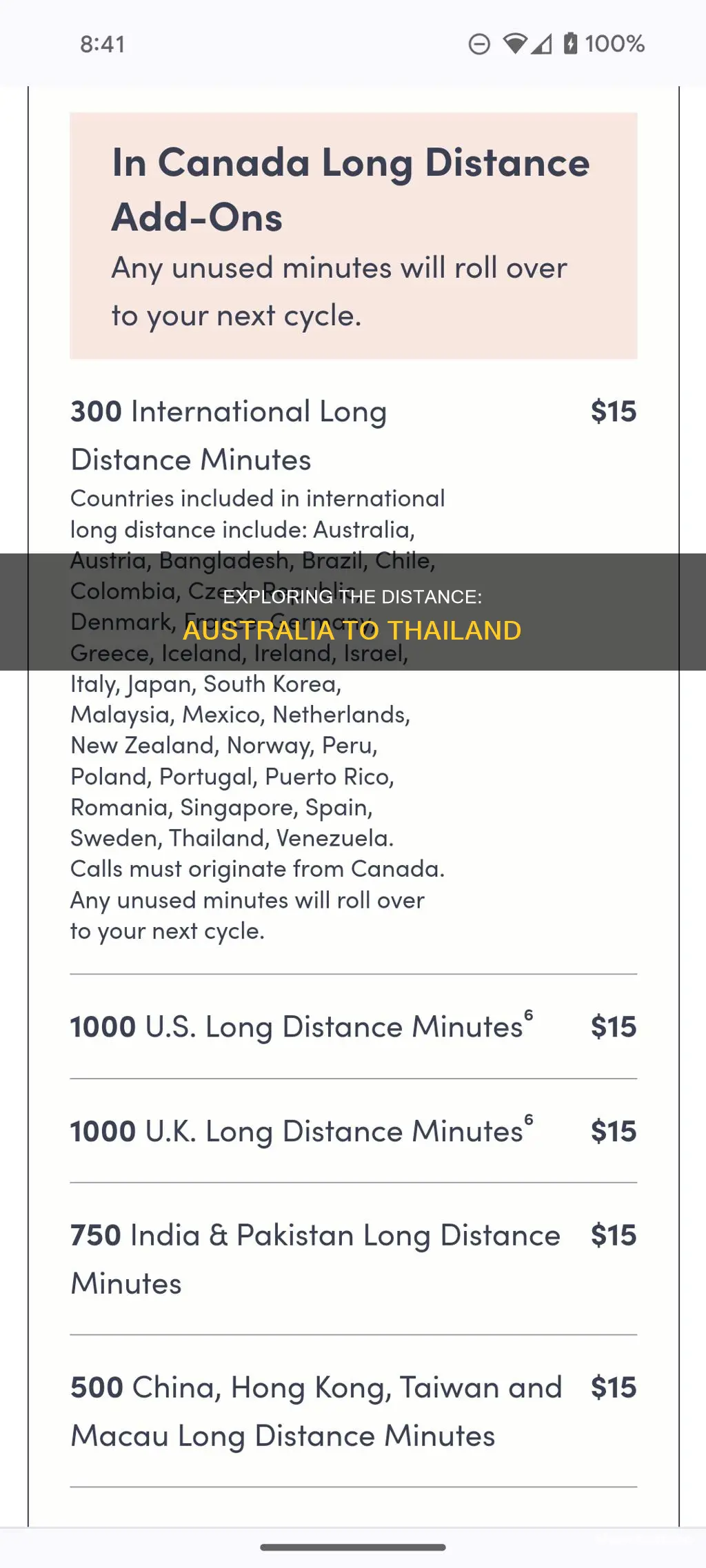 how far from australia to thailand