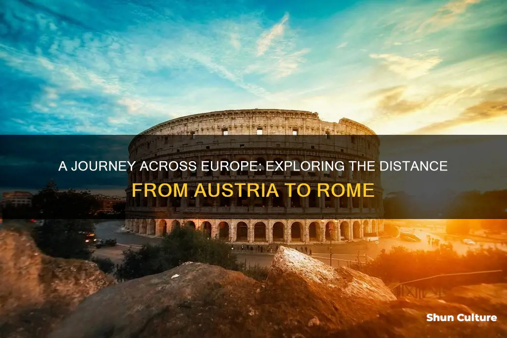 how far from austria to rome italy