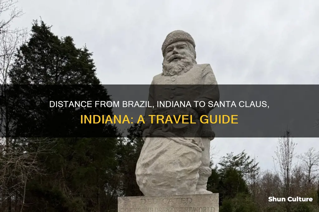how far from brazil indiana to santa claus indiana