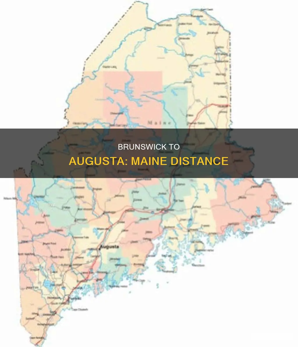 how far from brunswick maine to augusta maine