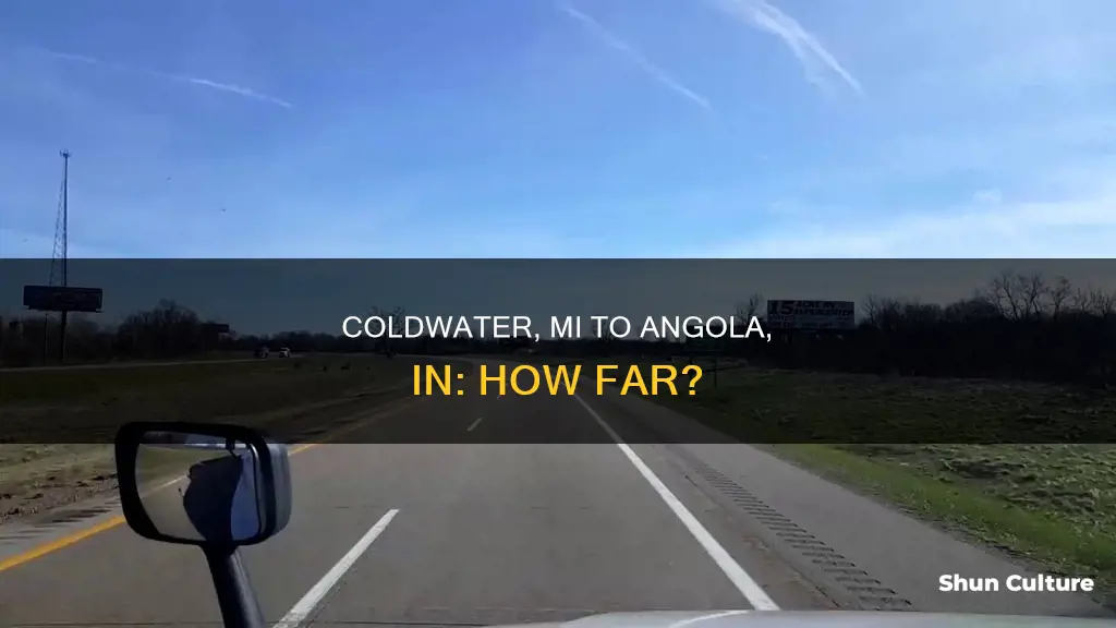 how far from coldwater mi to angola in