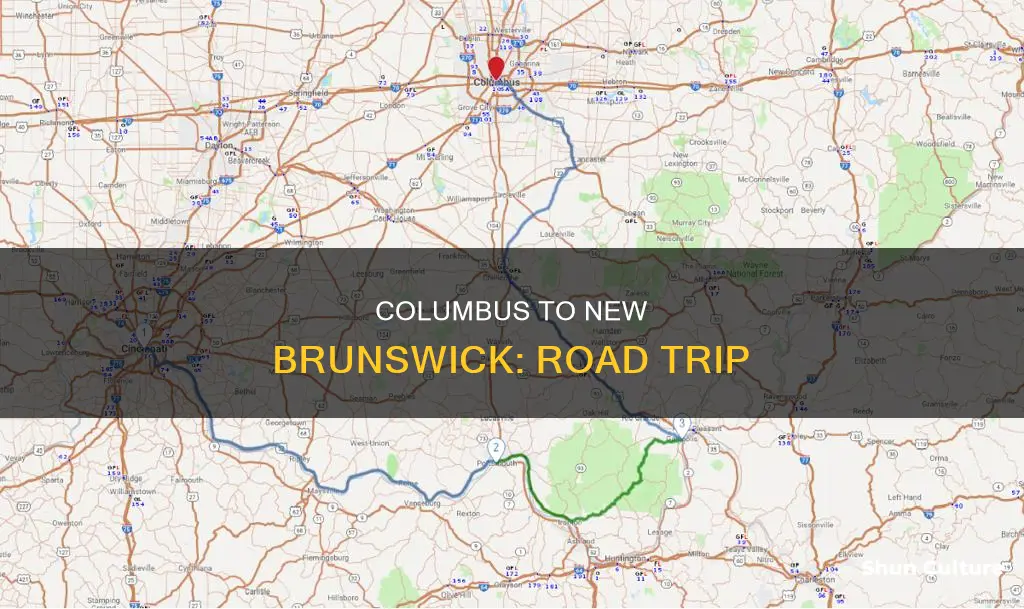 how far from columbus oh to new brunswick ga