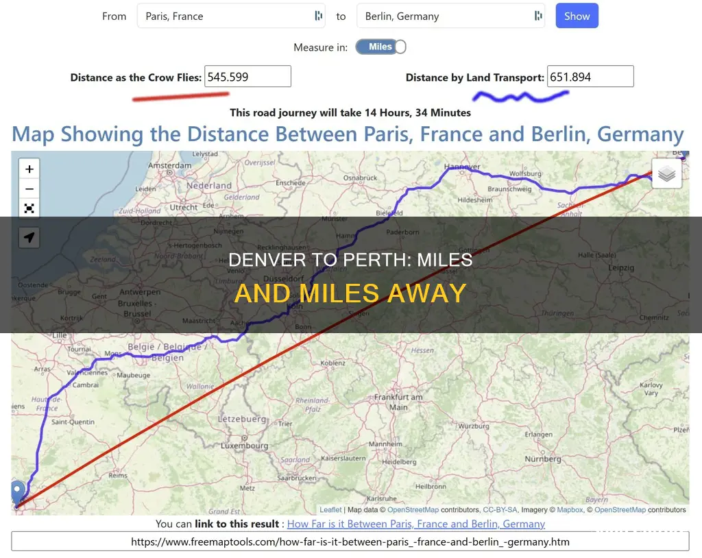 how far from denver to perth australia