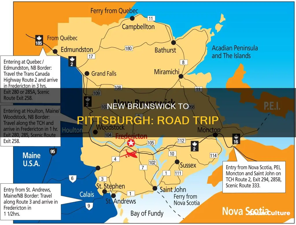 how far from new brunswick nj to pittsburgh pa