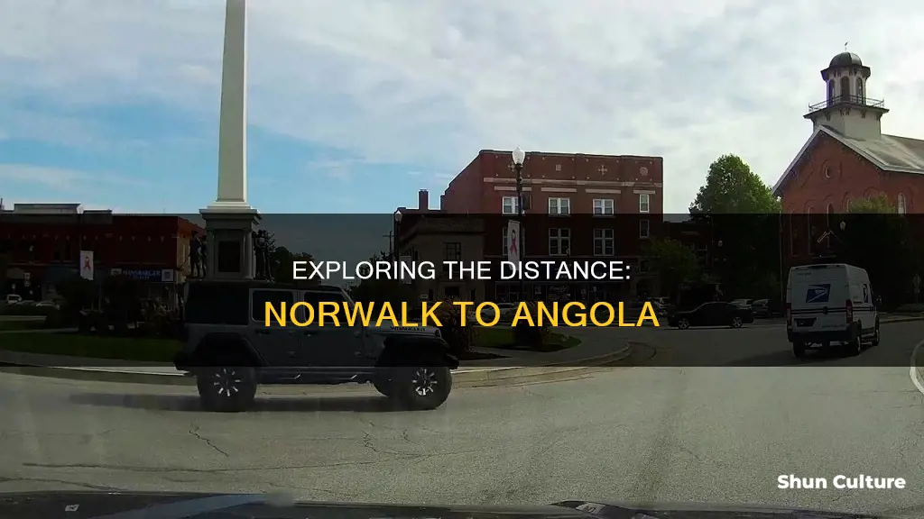 how far from norwalk ohio to angola indiana