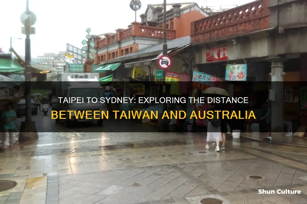 how far from taipei taiwan to sydney australia