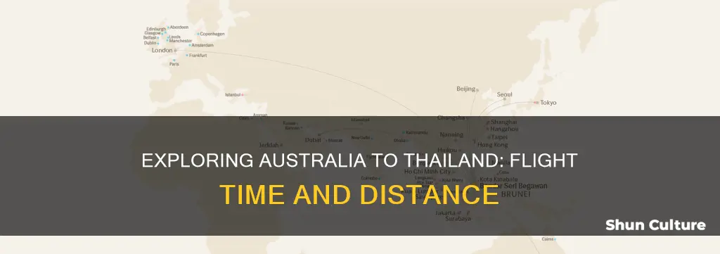 how far is a plane ride from australia to thailand