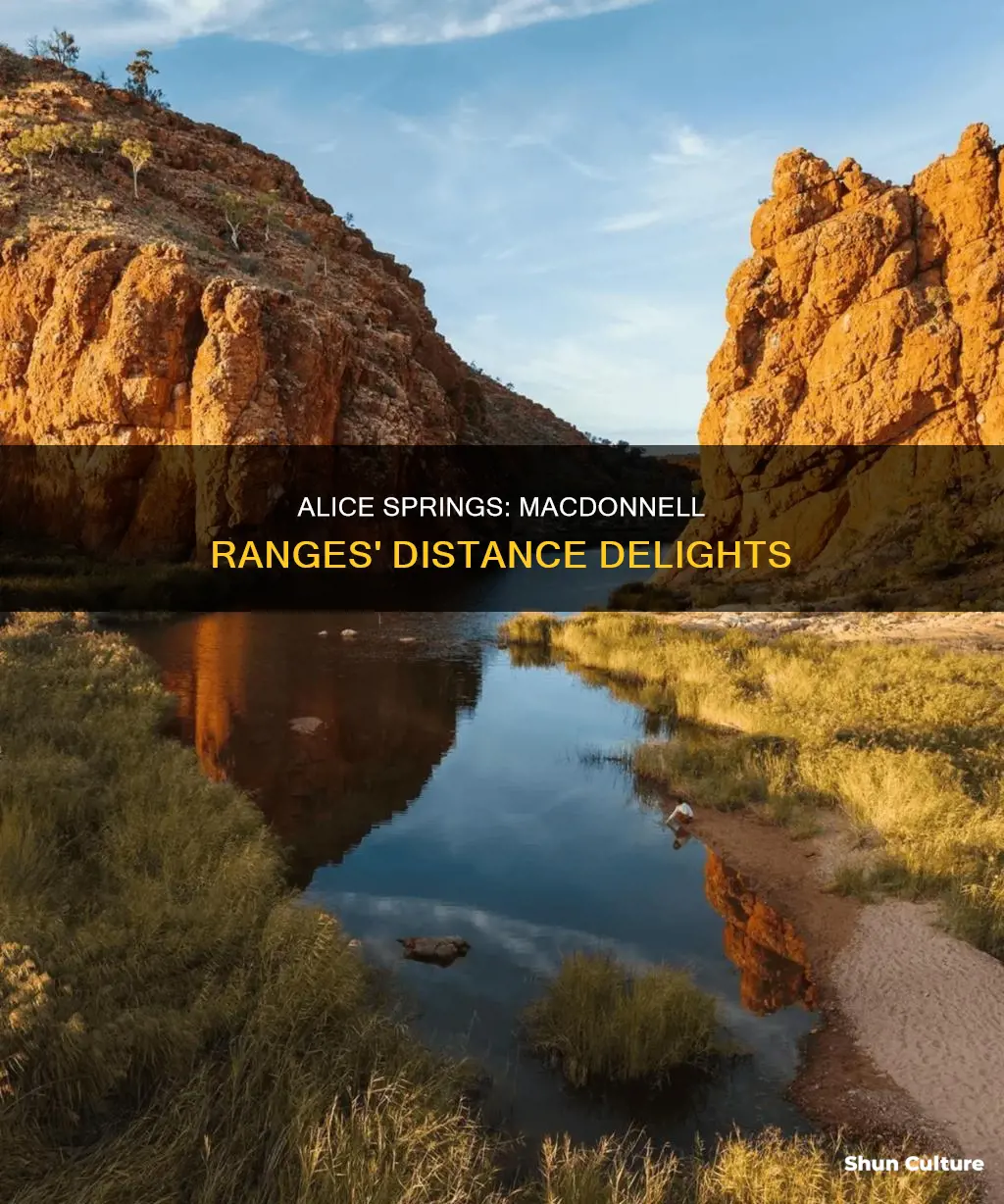 how far is alice springs australia from the macdonnell ranges