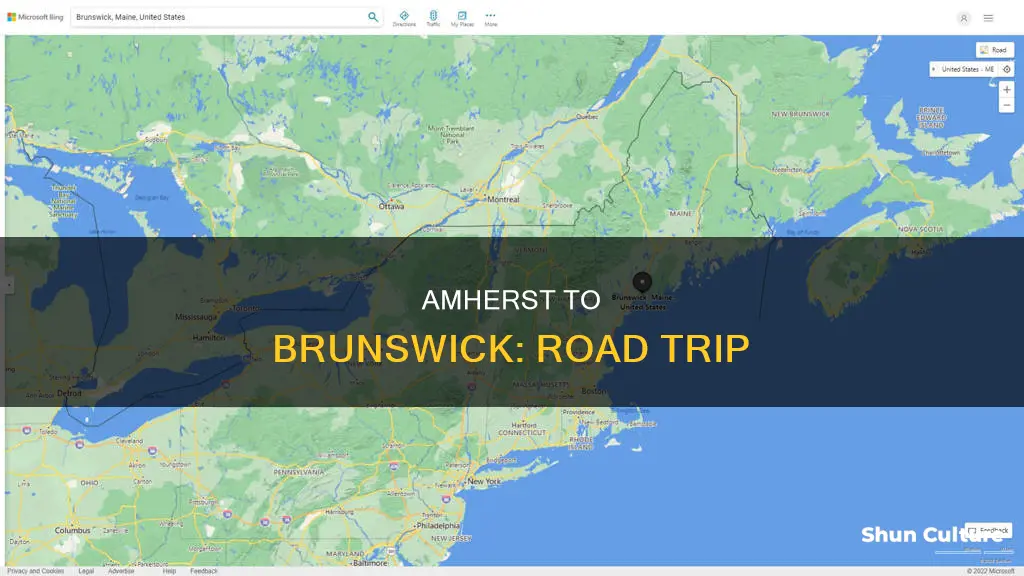 how far is amherst from brunswick maine