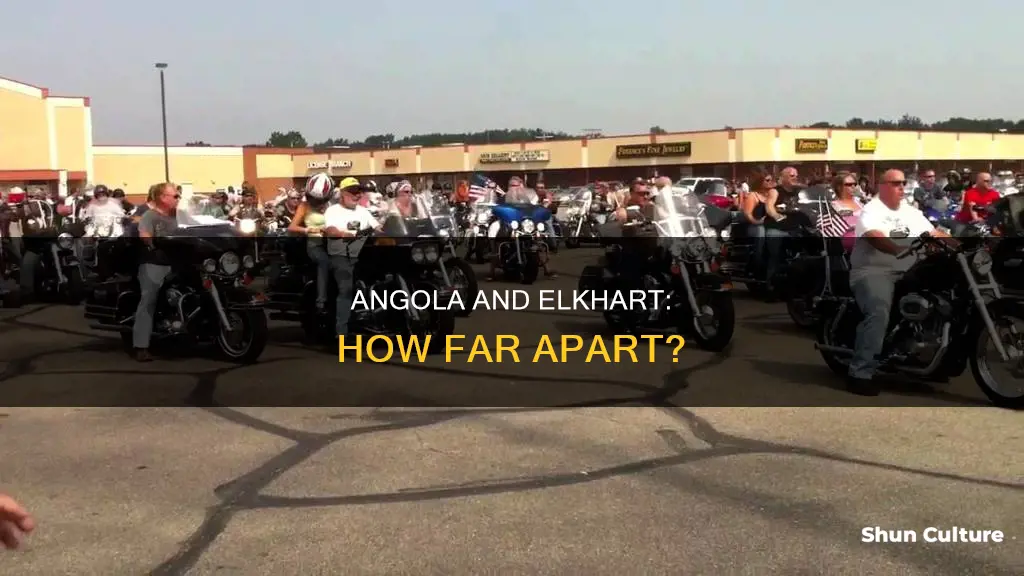 how far is angola in from elkhart in