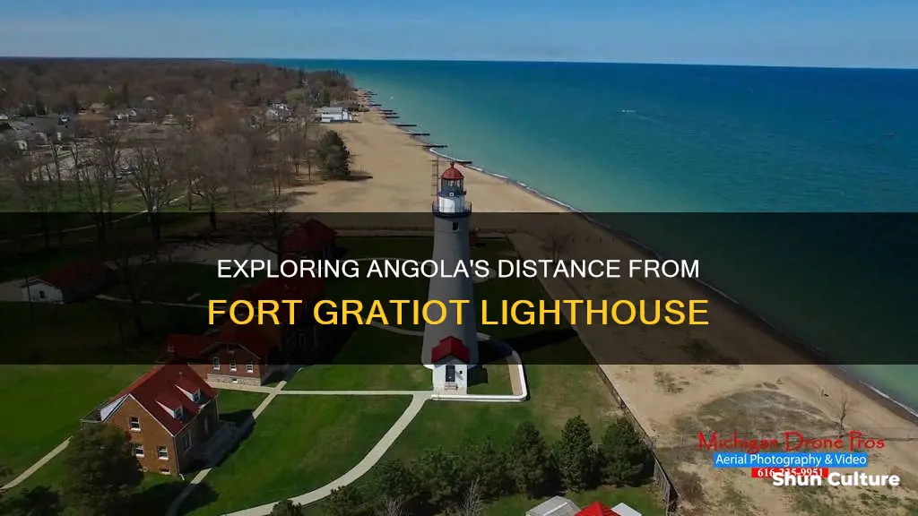 how far is angola in from fort gratiot lighthouse