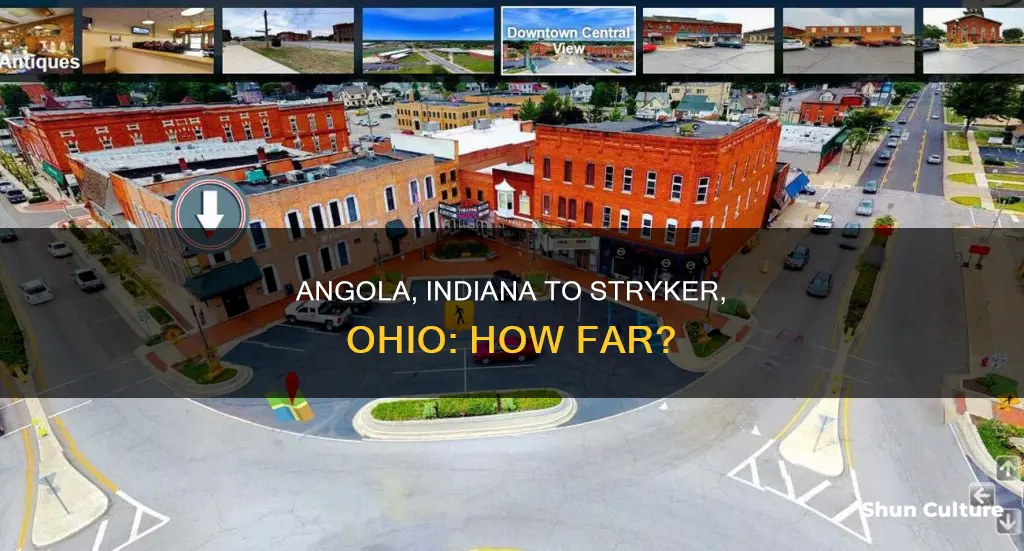 how far is angola indiana from stryker ohio