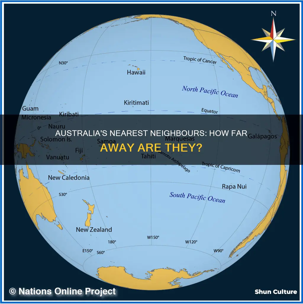 how far is australia from the closesnt land mass
