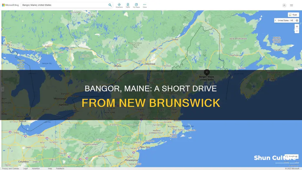 how far is bangor maine drom new brunswick ca