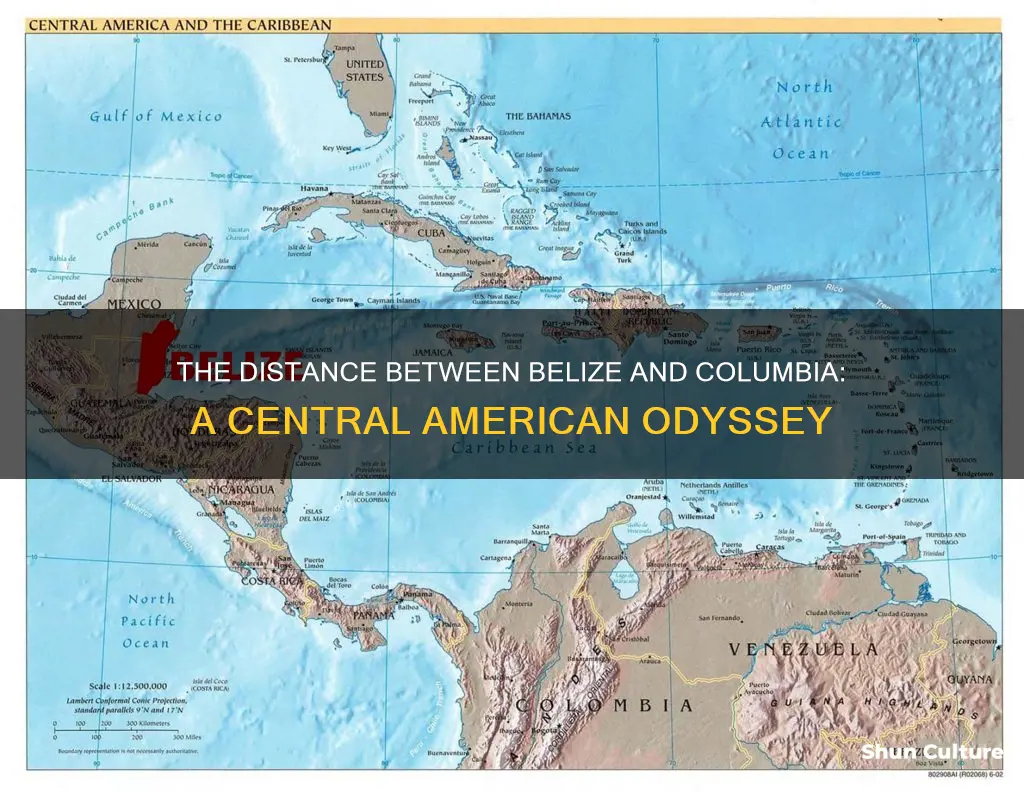 how far is belize from columbia