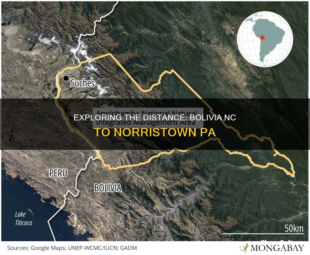 how far is bolivia nc from norristown pa