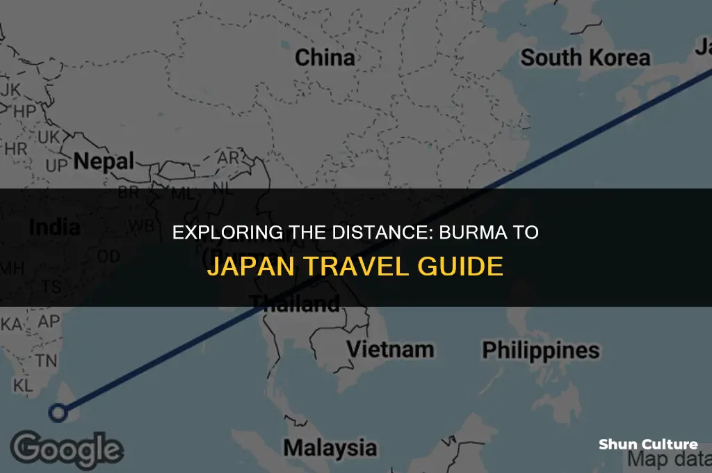 how far is burma from japan