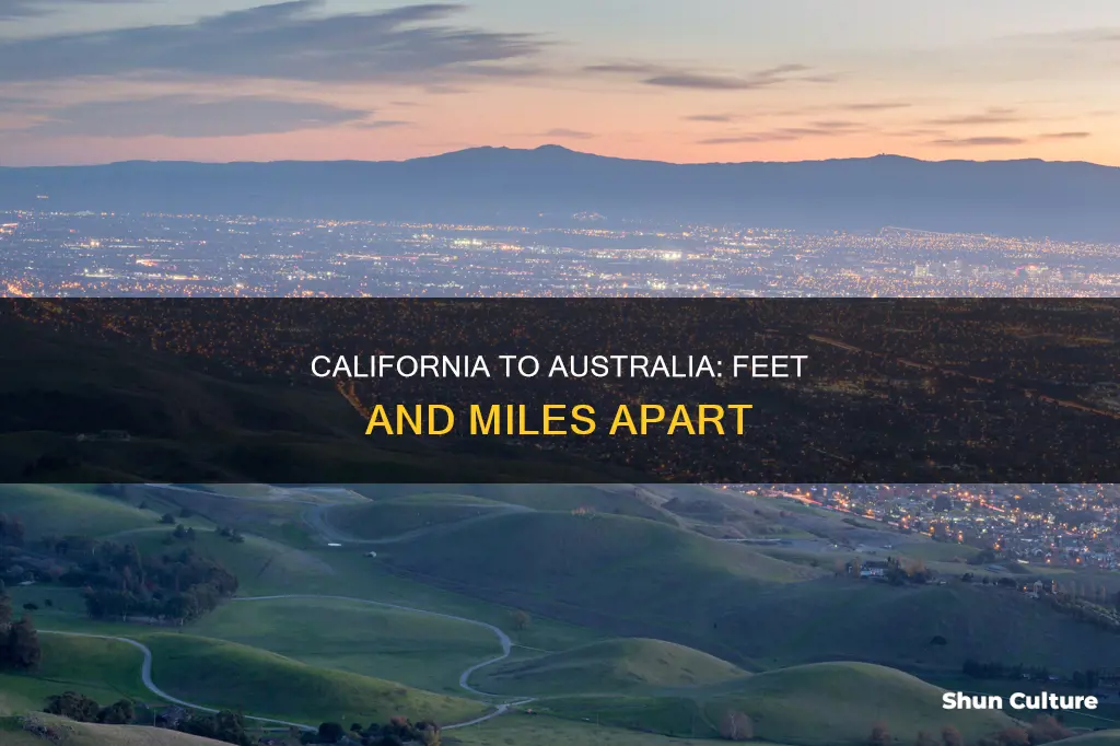 how far is california from australia in feet