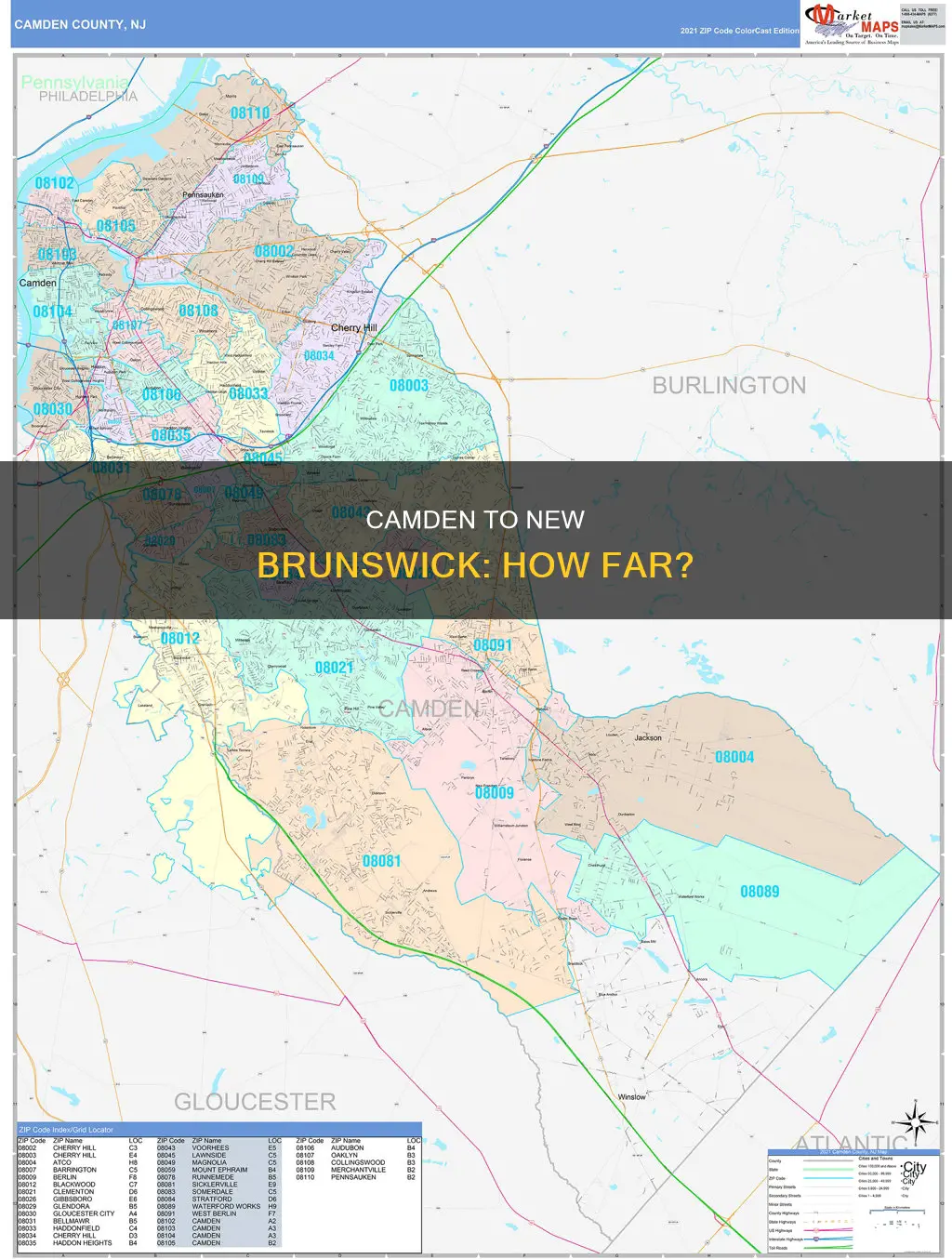 how far is camden nj from new brunswick nj