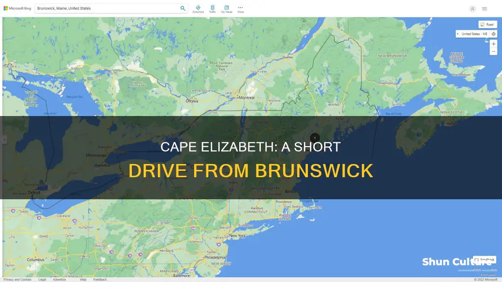 how far is cape elizabeth maine from brunswick maine