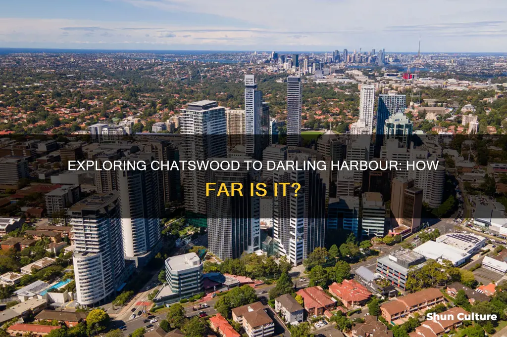 how far is chatswood to darling harbour australia