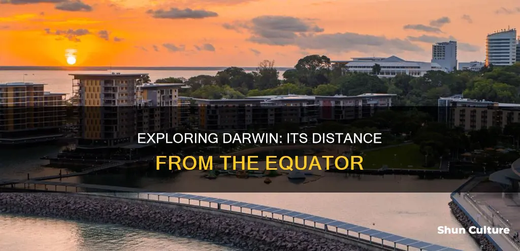 how far is darwin australia from the equator