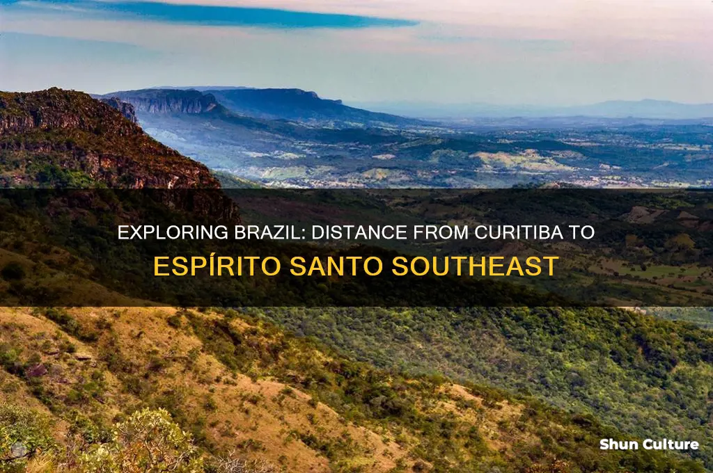 how far is espirito santo in south-east from curitiba brazil