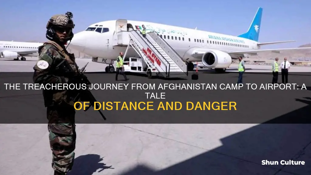 how far is from the afghanistan camp to the airport