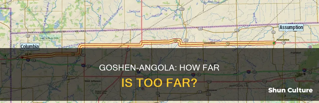 how far is goshen from angola