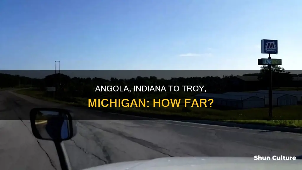 how far is it from angola indiana to troy michigan