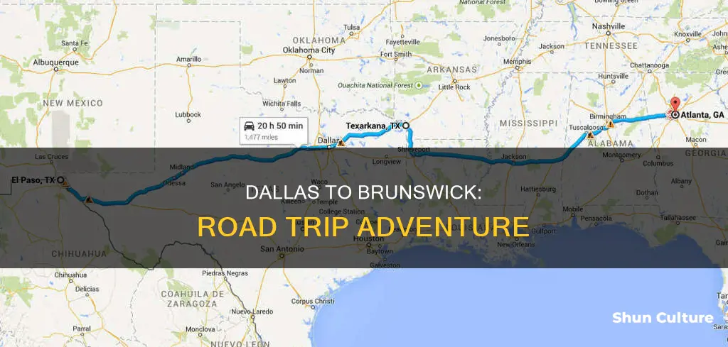 how far is it from brunswick ga to dallas tx