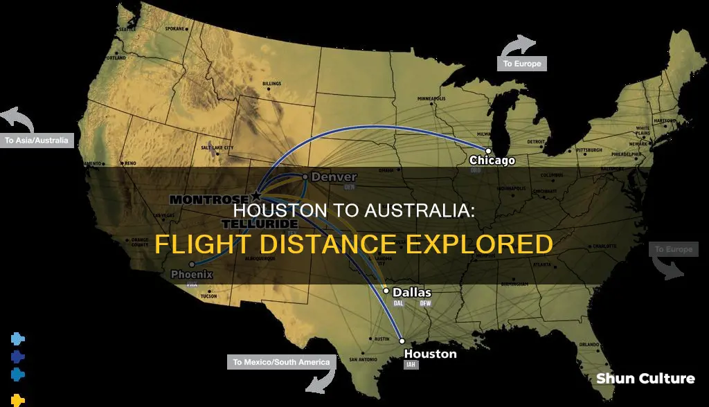 how far is it from houston to australia on plane