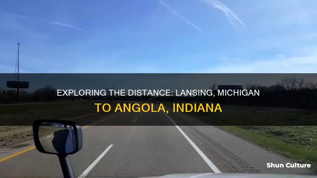 how far is it from lansing michigan to angola indiana