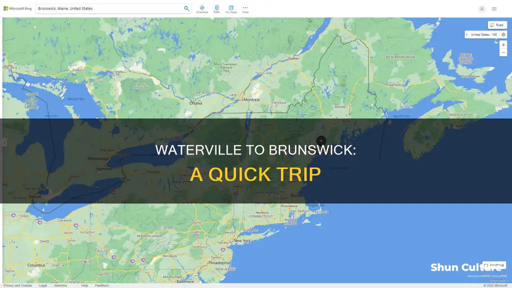 how far is it from waterville to brunswick