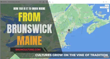 Maine Towns: Brunswick to Union Distance