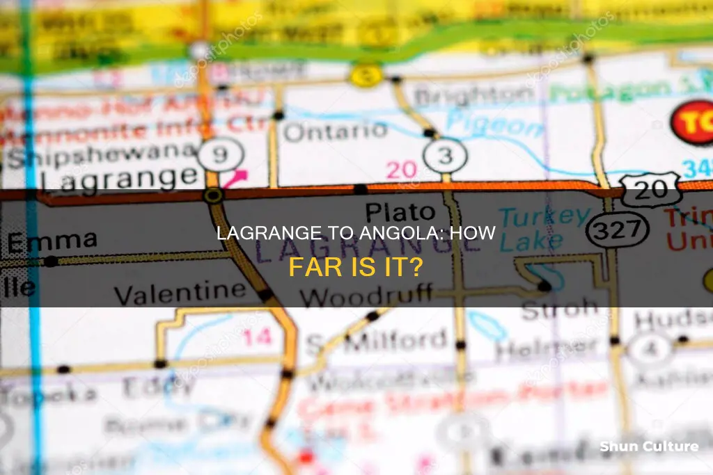 how far is lagrange indiana to angola in