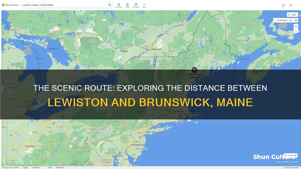 how far is lewiston maine from brunswick maine