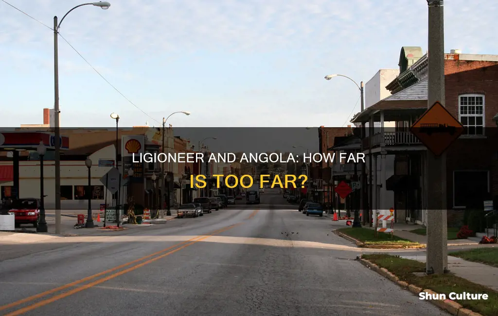 how far is ligioneer ind from angola ind