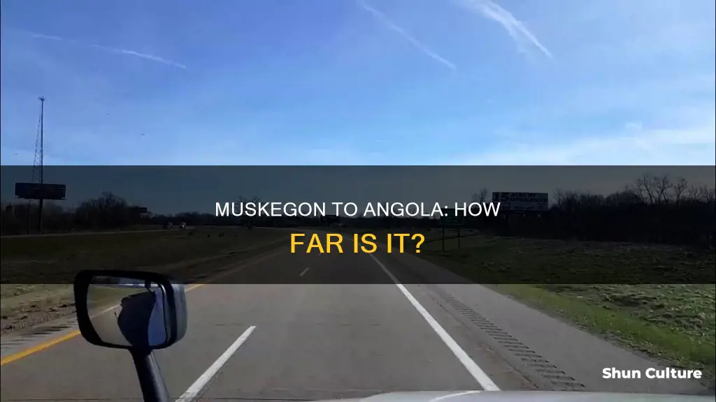 how far is muskegon michigan from angola in