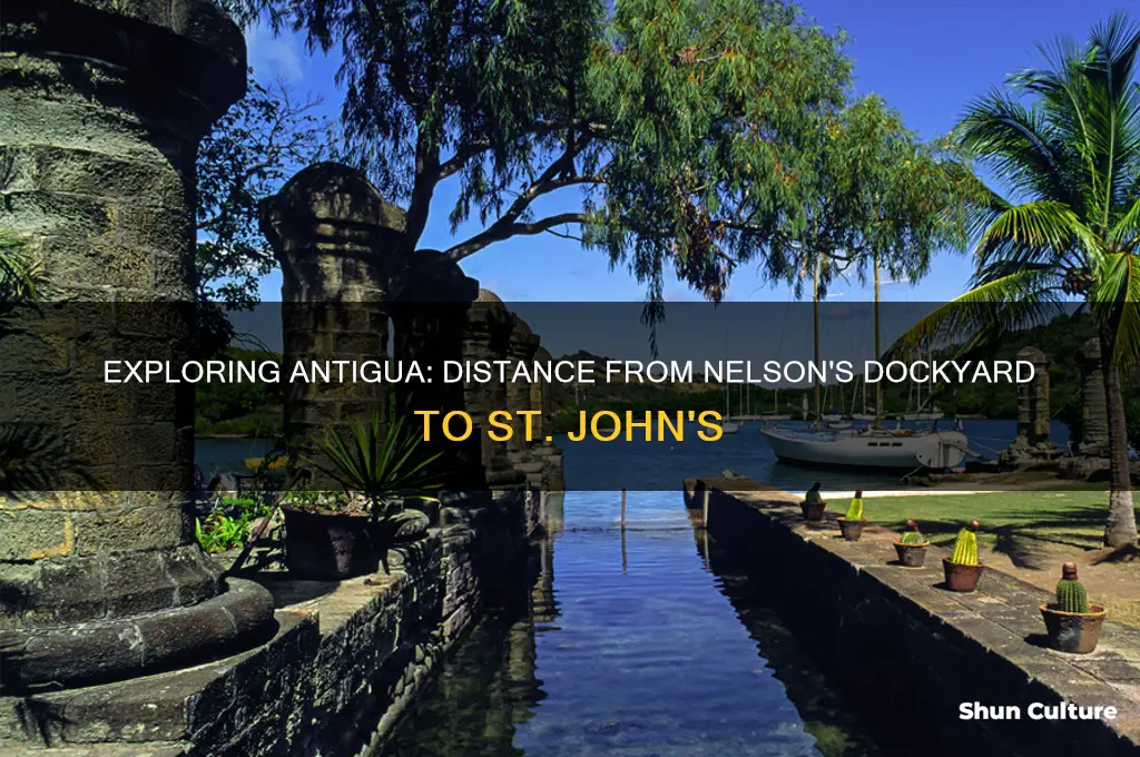 how far is nelsons dockyard from st johns antigua